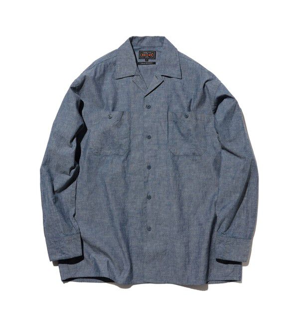BEAMS PLUS「MIL Open Collar Chambray」|シャツ・ブラウス|BLUE
