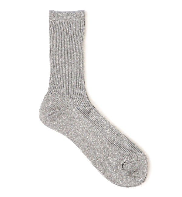 SHIPS for women「Piedi Nudi:グリッター リブ ミディ ソックス」|ソックス|シルバー