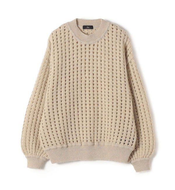 SHIPS for women「SHIPS Primary Navy Label:〈手洗い可能〉メッシュ ニット プルオーバー」|ニット・セーター|ベージュ