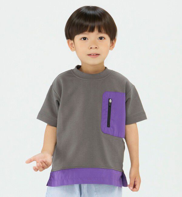 SHIPS Colors 「SHIPS Colors:コンビネーション ポケット TEE (80~130cm)」|Tシャツ・カットソー|ダークグレー