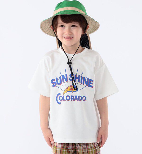 SHIPS KIDS「SHIPS KIDS:100～130cm /〈接触冷感/吸水速乾〉ピザ モチーフ 半袖 TEE」|Tシャツ・カットソー|