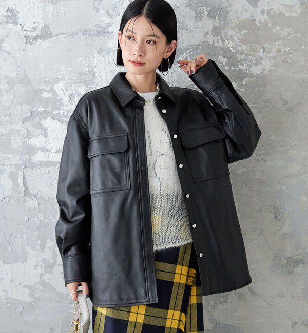 SHIPS for women「シープ レザー シャツ ジャケット」|シャツ・ブラウス|