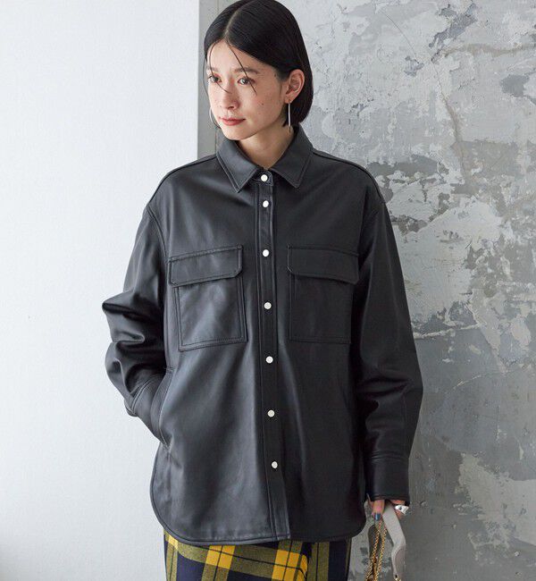 SHIPS for women「シープ レザー シャツ ジャケット」|シャツ・ブラウス|