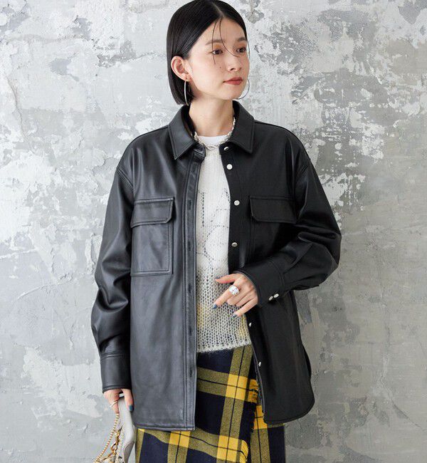 SHIPS for women「シープ レザー シャツ ジャケット」|シャツ・ブラウス|