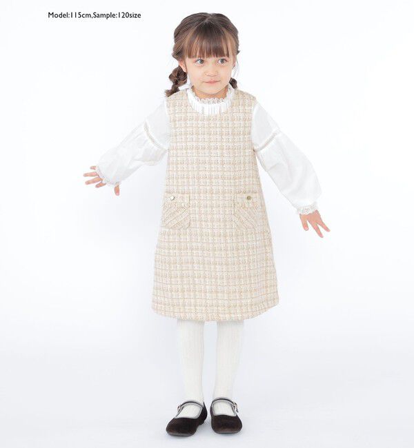 SHIPS KIDS「SHIPS KIDS:100～130cm / レース ピンタック 長袖 ブラウス」|シャツ・ブラウス|