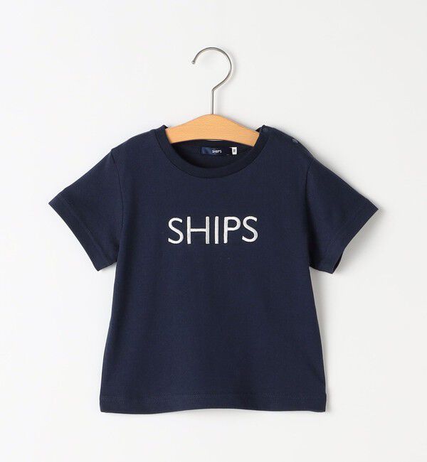 SHIPS KIDS「SHIPS KIDS:80～90cm / SHIPS ロゴ TEE」|Tシャツ・カットソー|ネイビー