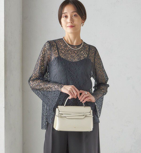 SHIPS for women「〈手洗い可能〉クルーネック レース ブラウス」|シャツ・ブラウス|
