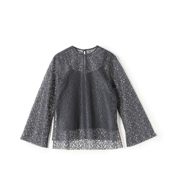 SHIPS for women「〈手洗い可能〉クルーネック レース ブラウス」|シャツ・ブラウス|
