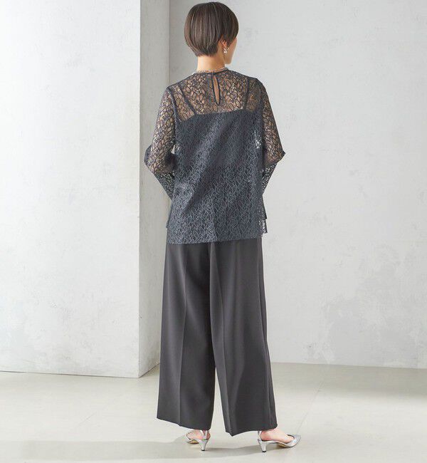 SHIPS for women「〈手洗い可能〉クルーネック レース ブラウス」|シャツ・ブラウス|