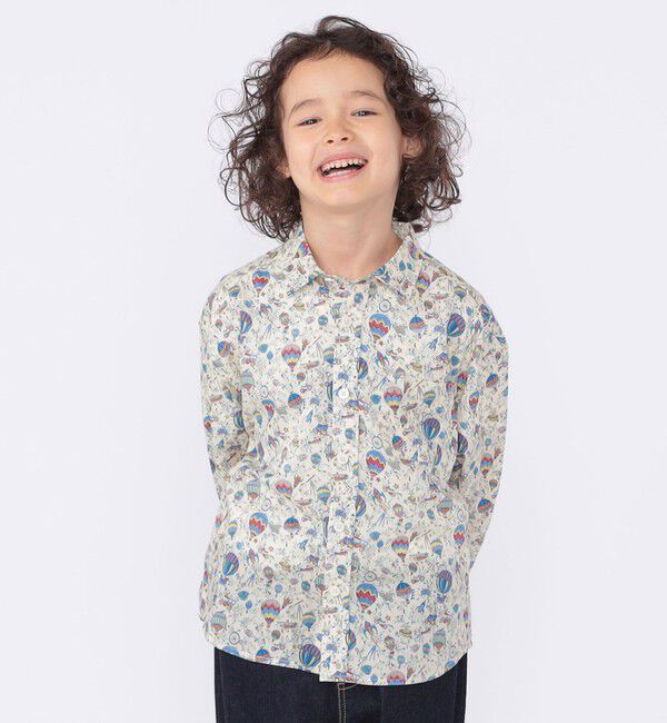 SHIPS KIDS「SHIPS KIDS:100～130cm / リバティ プリント 長袖 シャツ」|シャツ・ブラウス|