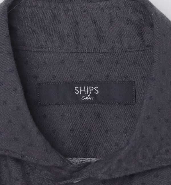 SHIPS Colors 「SHIPS Colors:コットン フランネル 小紋柄 プリント ワイドカラー シャツ」|シャツ・ブラウス|