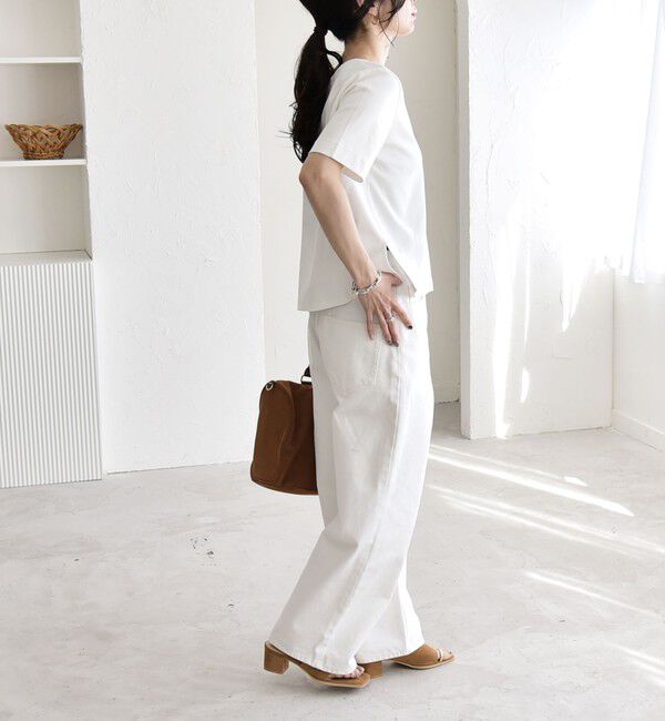quaranciel「《一部追加予約》quaranciel:〈洗濯機可能〉ハイライズ ルーズ ワイド デニム パンツ」|デニム|