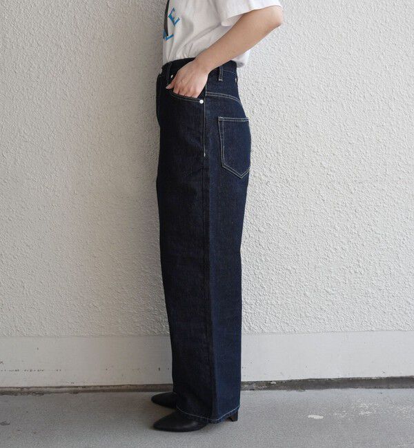 quaranciel「《一部追加予約》quaranciel:〈洗濯機可能〉ハイライズ ルーズ ワイド デニム パンツ」|デニム|