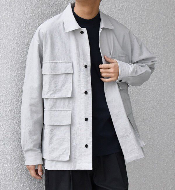 SHIPS any「SHIPS any: コットン/ナイロン ワッシャー BDU シャツ ジャケット (セットアップ対応)◇」|シャツ・ブラウス|