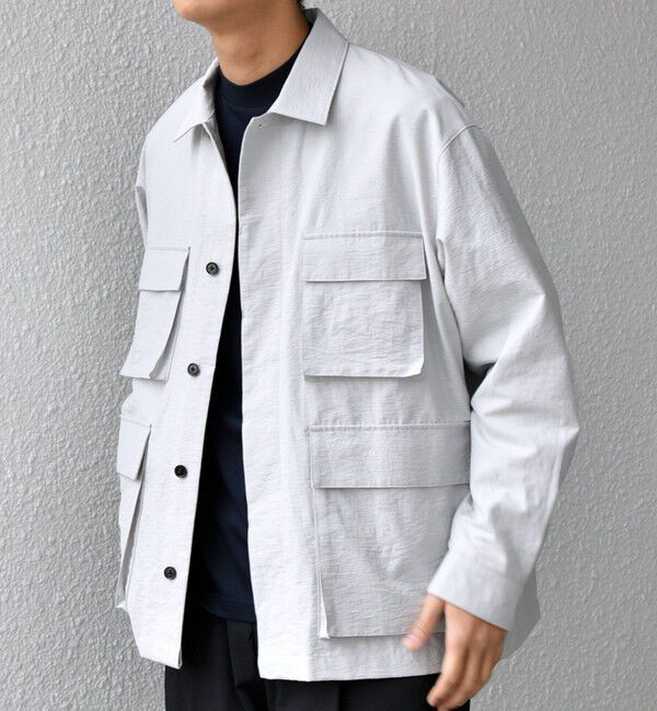 SHIPS any「SHIPS any: コットン/ナイロン ワッシャー BDU シャツ ジャケット (セットアップ対応)◇」|シャツ・ブラウス|