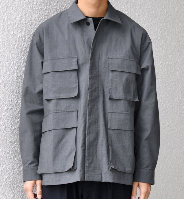 SHIPS any「SHIPS any: コットン/ナイロン ワッシャー BDU シャツ ジャケット (セットアップ対応)◇」|シャツ・ブラウス|