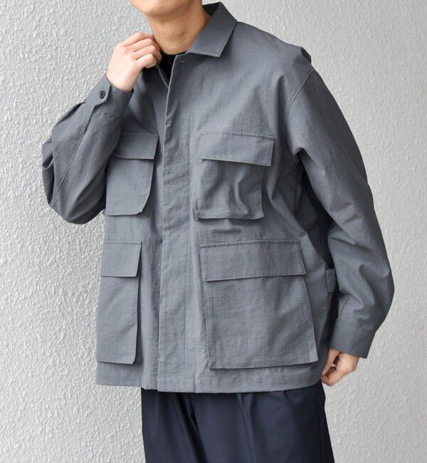 SHIPS any「SHIPS any: コットン/ナイロン ワッシャー BDU シャツ ジャケット (セットアップ対応)◇」|シャツ・ブラウス|