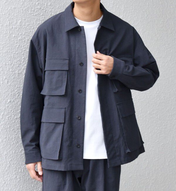 SHIPS any「SHIPS any: コットン/ナイロン ワッシャー BDU シャツ ジャケット (セットアップ対応)◇」|シャツ・ブラウス|