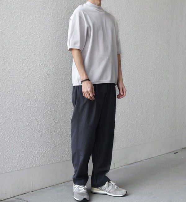 SHIPS any「SHIPS any:〈手洗い可能〉ハイゲージ ニット リネン ミックス モックネック 半袖 Tシャツ 26SS◇」|Tシャツ・カットソー|