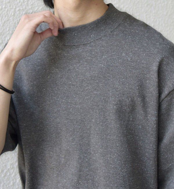 SHIPS any「SHIPS any:〈手洗い可能〉ハイゲージ ニット リネン ミックス モックネック 半袖 Tシャツ 26SS◇」|Tシャツ・カットソー|