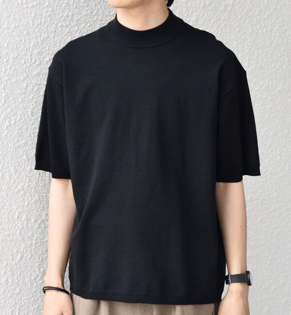 SHIPS any「SHIPS any:〈手洗い可能〉ハイゲージ ニット リネン ミックス モックネック 半袖 Tシャツ 26SS◇」|Tシャツ・カットソー|