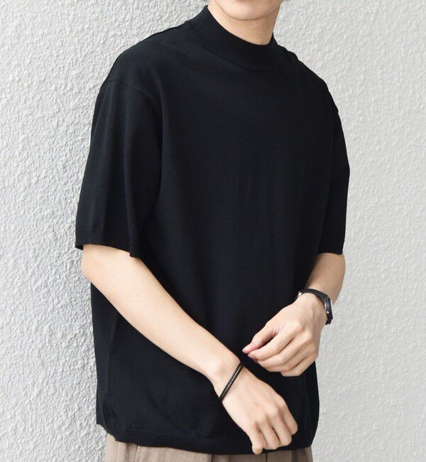 SHIPS any「SHIPS any:〈手洗い可能〉ハイゲージ ニット リネン ミックス モックネック 半袖 Tシャツ 26SS◇」|Tシャツ・カットソー|