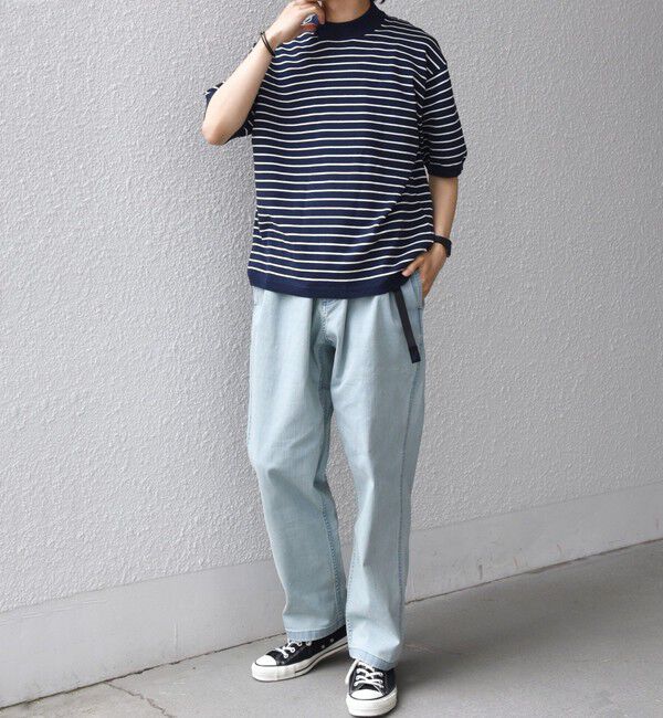 SHIPS any「SHIPS any:〈手洗い可能〉ハイゲージ ニット リネン ミックス モックネック 半袖 Tシャツ 26SS◇」|Tシャツ・カットソー|
