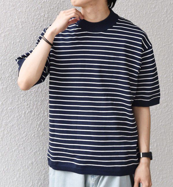 SHIPS any「SHIPS any:〈手洗い可能〉ハイゲージ ニット リネン ミックス モックネック 半袖 Tシャツ 26SS◇」|Tシャツ・カットソー|