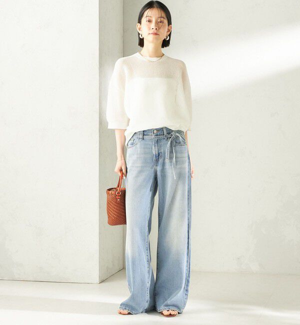 SHIPS for women「〈手洗い可能〉16G 半袖 プルオーバー」|ニット・セーター|
