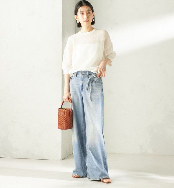 SHIPS for women「〈手洗い可能〉16G 半袖 プルオーバー」|ニット・セーター|