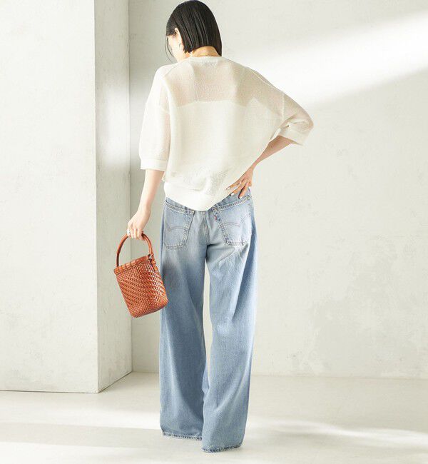 SHIPS for women「〈手洗い可能〉16G 半袖 プルオーバー」|ニット・セーター|