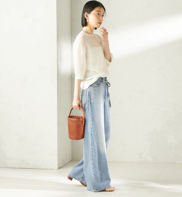 SHIPS for women「〈手洗い可能〉16G 半袖 プルオーバー」|ニット・セーター|
