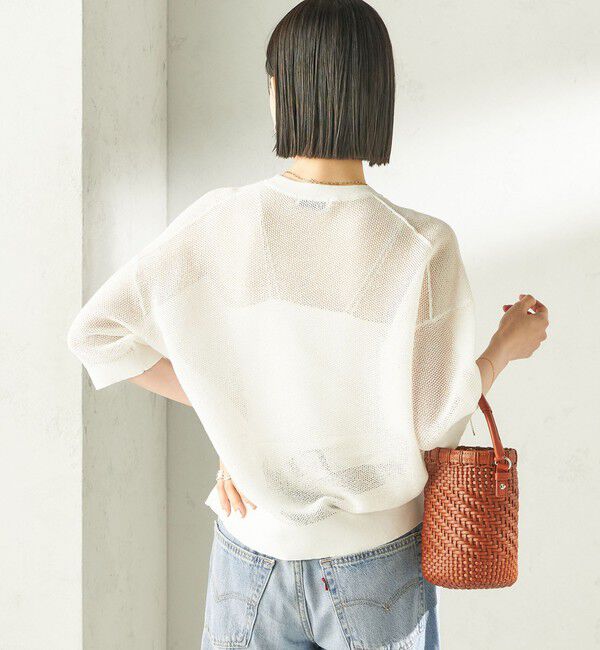 SHIPS for women「〈手洗い可能〉16G 半袖 プルオーバー」|ニット・セーター|
