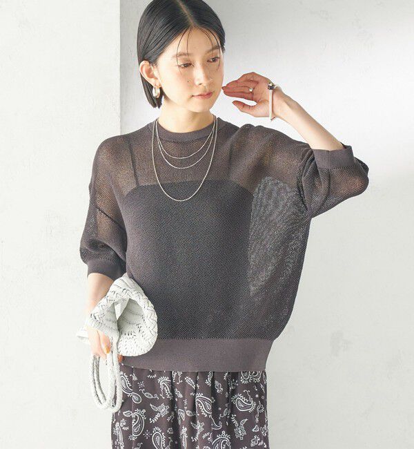 SHIPS for women「〈手洗い可能〉16G 半袖 プルオーバー」|ニット・セーター|