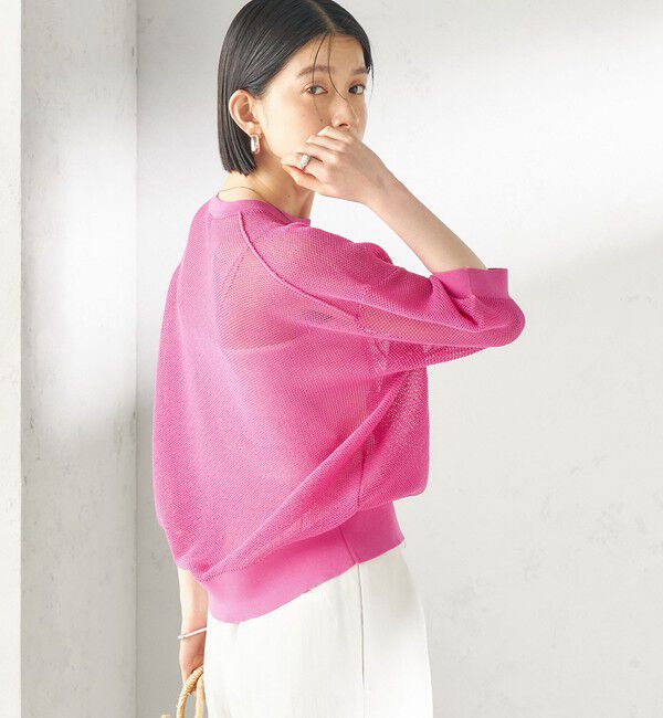 SHIPS for women「〈手洗い可能〉16G 半袖 プルオーバー」|ニット・セーター|