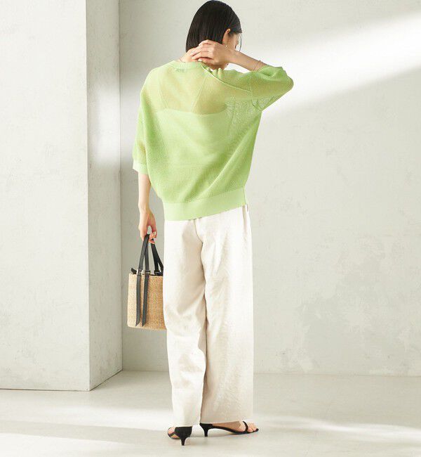 SHIPS for women「〈手洗い可能〉16G 半袖 プルオーバー」|ニット・セーター|