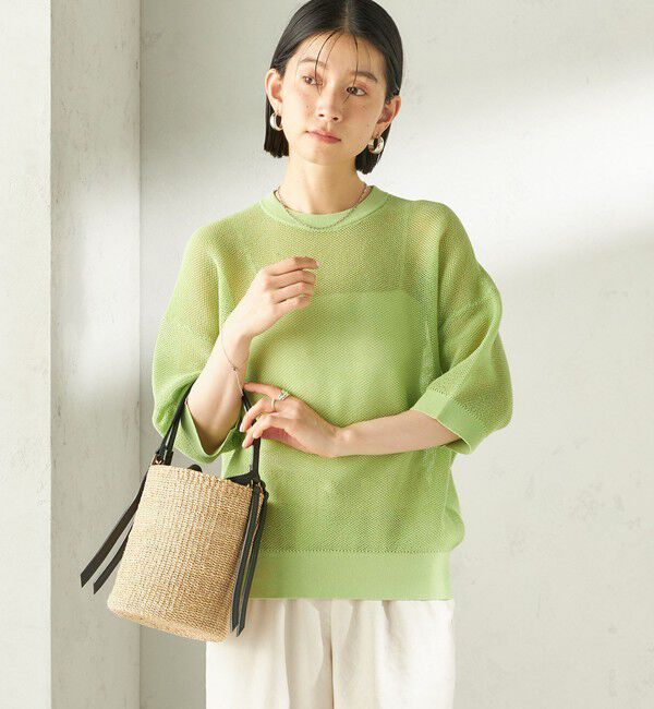 SHIPS for women「〈手洗い可能〉16G 半袖 プルオーバー」|ニット・セーター|