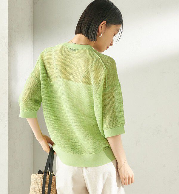 SHIPS for women「〈手洗い可能〉16G 半袖 プルオーバー」|ニット・セーター|