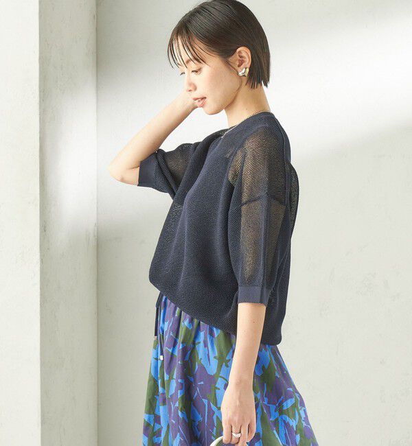 SHIPS for women「〈手洗い可能〉16G 半袖 プルオーバー」|ニット・セーター|