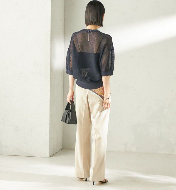 SHIPS for women「〈手洗い可能〉16G 半袖 プルオーバー」|ニット・セーター|
