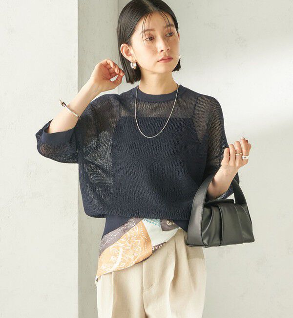 SHIPS for women「〈手洗い可能〉16G 半袖 プルオーバー」|ニット・セーター|