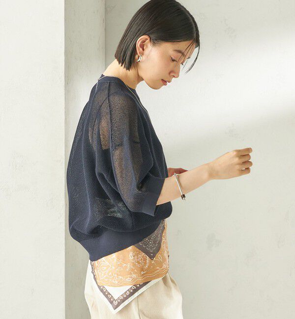 SHIPS for women「〈手洗い可能〉16G 半袖 プルオーバー」|ニット・セーター|
