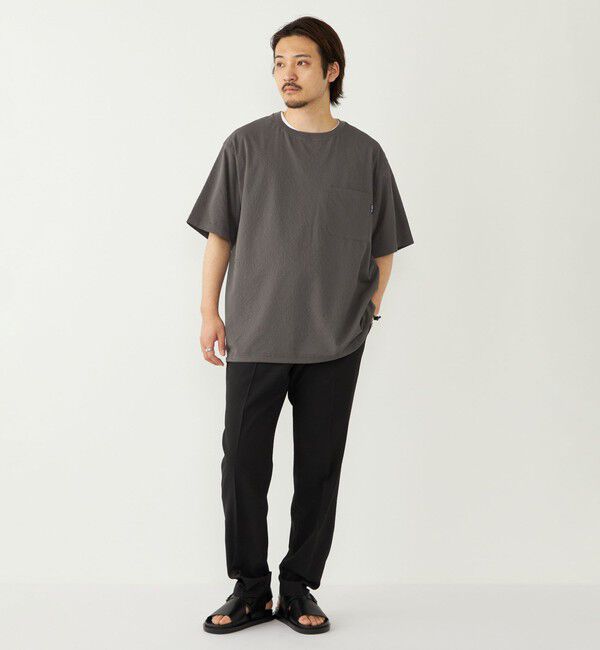 SHIPS Colors 「SHIPS Colors:〈接触冷感・吸水速乾・洗濯機可能〉ライト シアサッカー Tシャツ」|Tシャツ・カットソー|