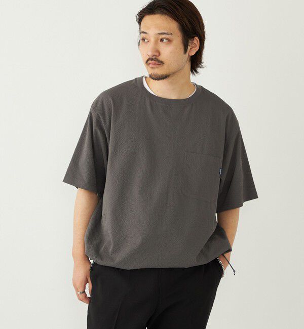 SHIPS Colors 「SHIPS Colors:〈接触冷感・吸水速乾・洗濯機可能〉ライト シアサッカー Tシャツ」|Tシャツ・カットソー|