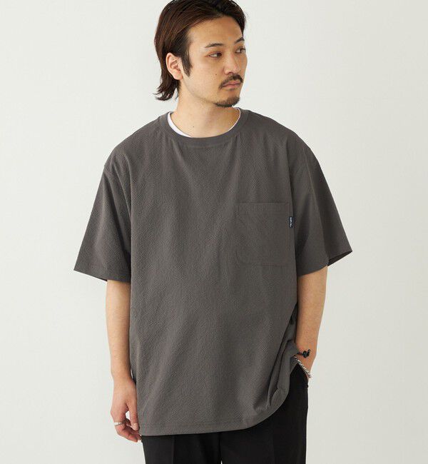 SHIPS Colors 「SHIPS Colors:〈接触冷感・吸水速乾・洗濯機可能〉ライト シアサッカー Tシャツ」|Tシャツ・カットソー|