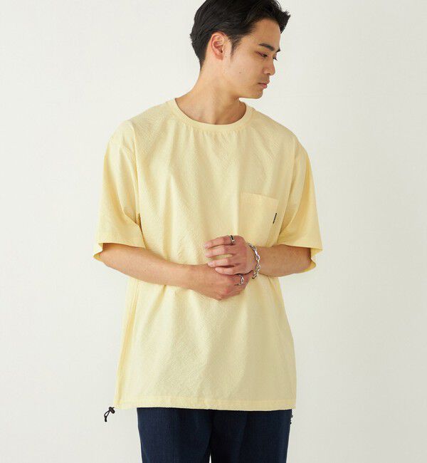 SHIPS Colors 「SHIPS Colors:〈接触冷感・吸水速乾・洗濯機可能〉ライト シアサッカー Tシャツ」|Tシャツ・カットソー|イエロー
