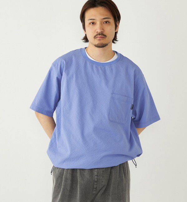 SHIPS Colors 「SHIPS Colors:〈接触冷感・吸水速乾・洗濯機可能〉ライト シアサッカー Tシャツ」|Tシャツ・カットソー|