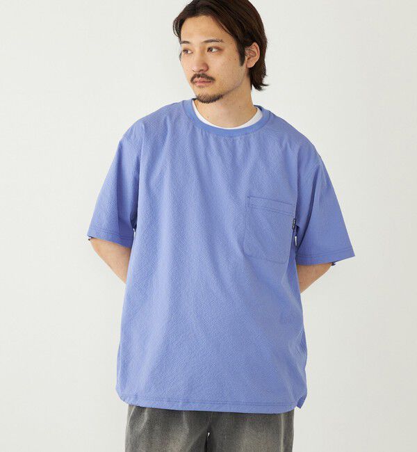 SHIPS Colors 「SHIPS Colors:〈接触冷感・吸水速乾・洗濯機可能〉ライト シアサッカー Tシャツ」|Tシャツ・カットソー|