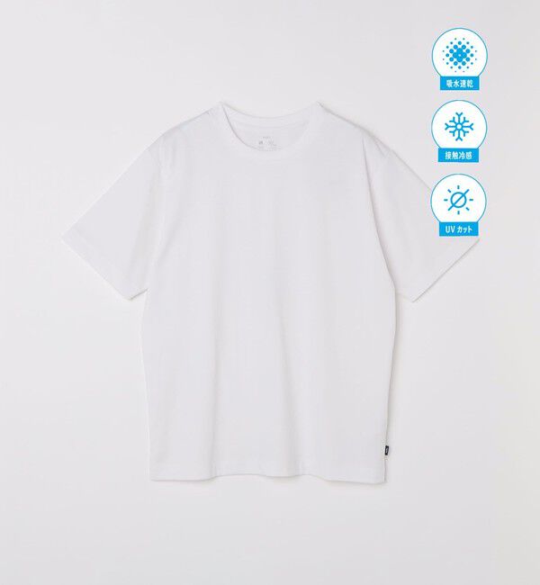 SHIPS「SHIPS:〈汗染軽減 / 吸水速乾/ 接触冷感/ UVカット〉ステイン コントロール ファンクション Tシャツ」|Tシャツ・カットソー|ホワイト