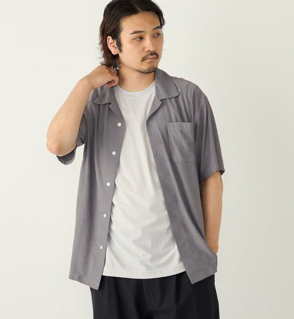 SHIPS Colors 「SHIPS Colors:〈接触冷感〉カット ジャカード オープンカラー シャツ」|シャツ・ブラウス|グレー
